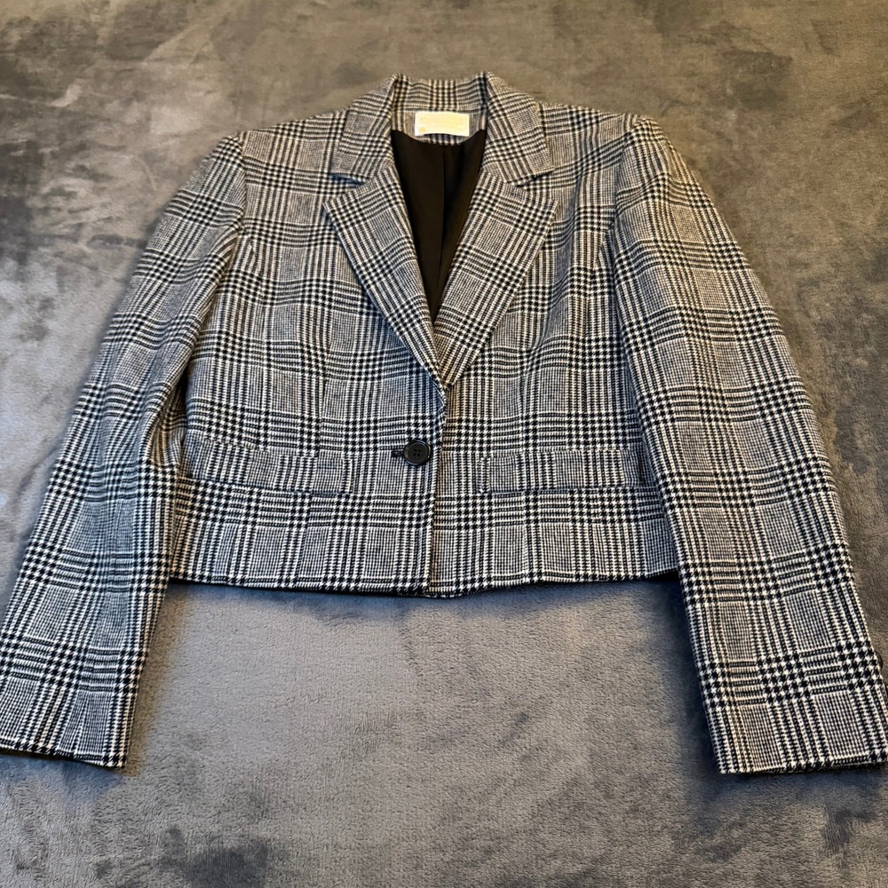 Pendleton Blazer Plaid Classic Button Front 100% Virgin Wool Women Size 8